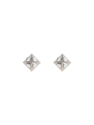 Brass Pyramid Crystal Earrings-ALESSANDRA RICH-JOHN JULIA