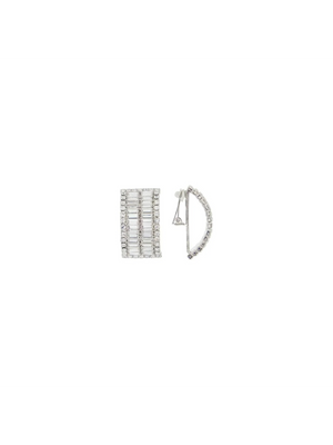 Alessandra Cry-Silver Rich Clip On Crystal Earrings ALESSANDRA RICH JOHN JULIA.