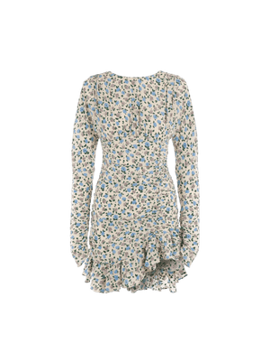 ALESSANDRA RICH-Floral Print Silk Minidress-JOHN JULIA