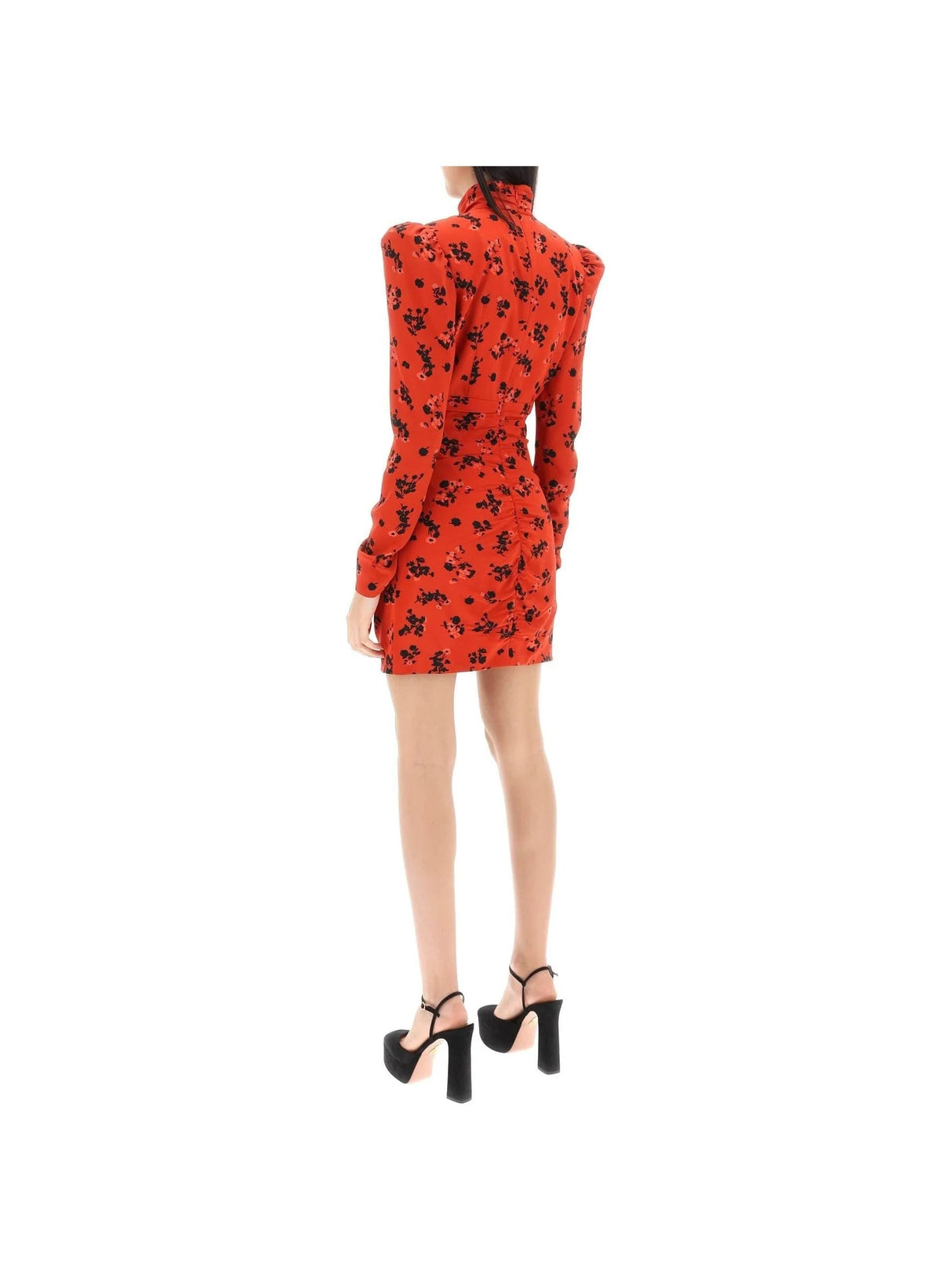 Floral Silk High Neck Mini Dress - Women > Clothing > Dresses > Mini