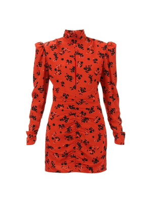 Floral Silk High Neck Mini Dress - 34 - Women > Clothing > Dresses > Mini