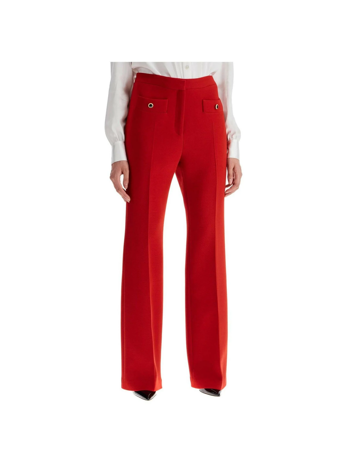 High-Waisted Wool Tailored Trousers.