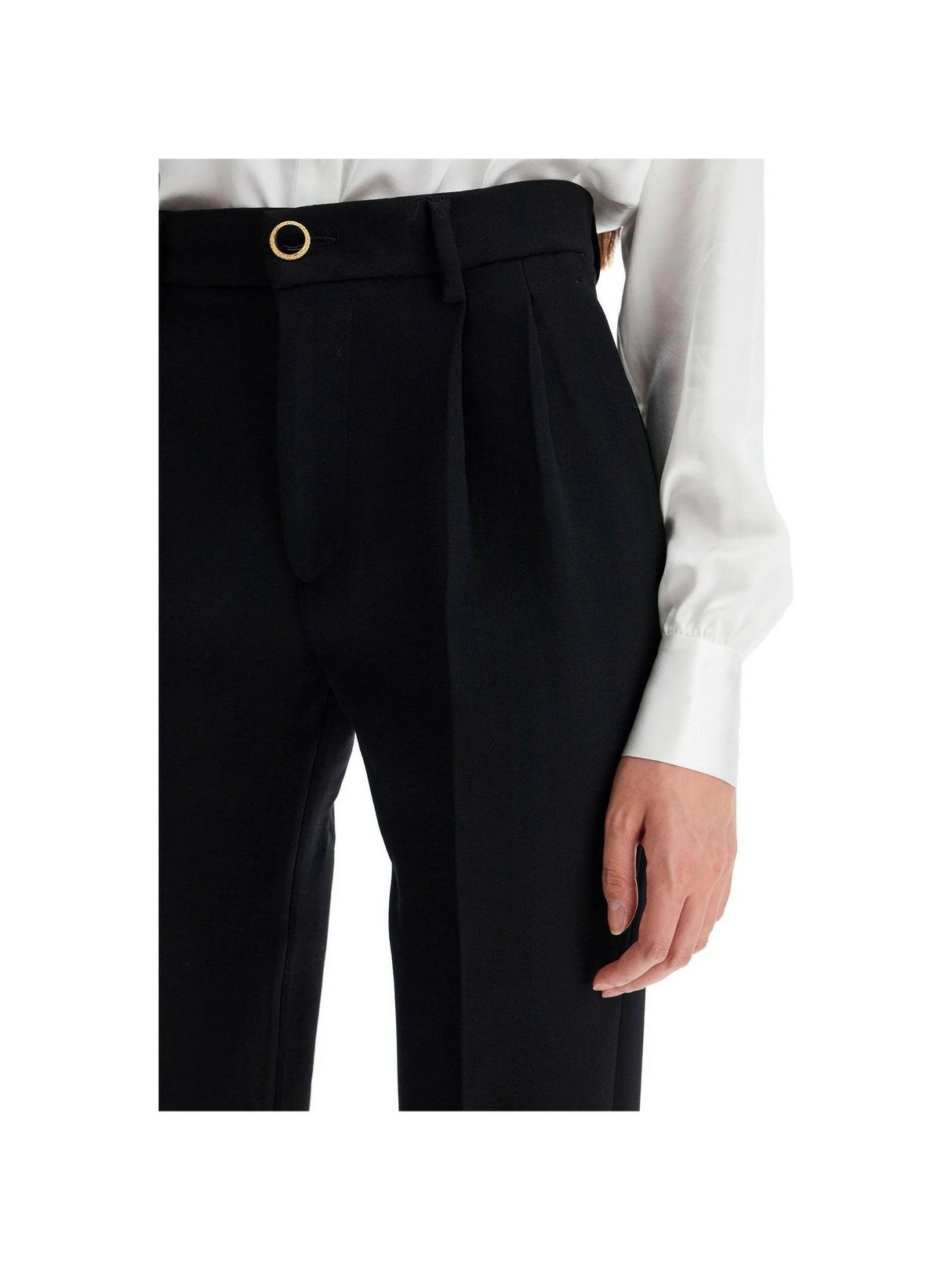 High-Waisted Wool Tailored Trousers.