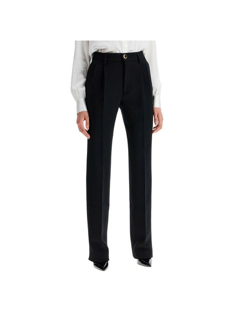 High-Waisted Wool Tailored Trousers.