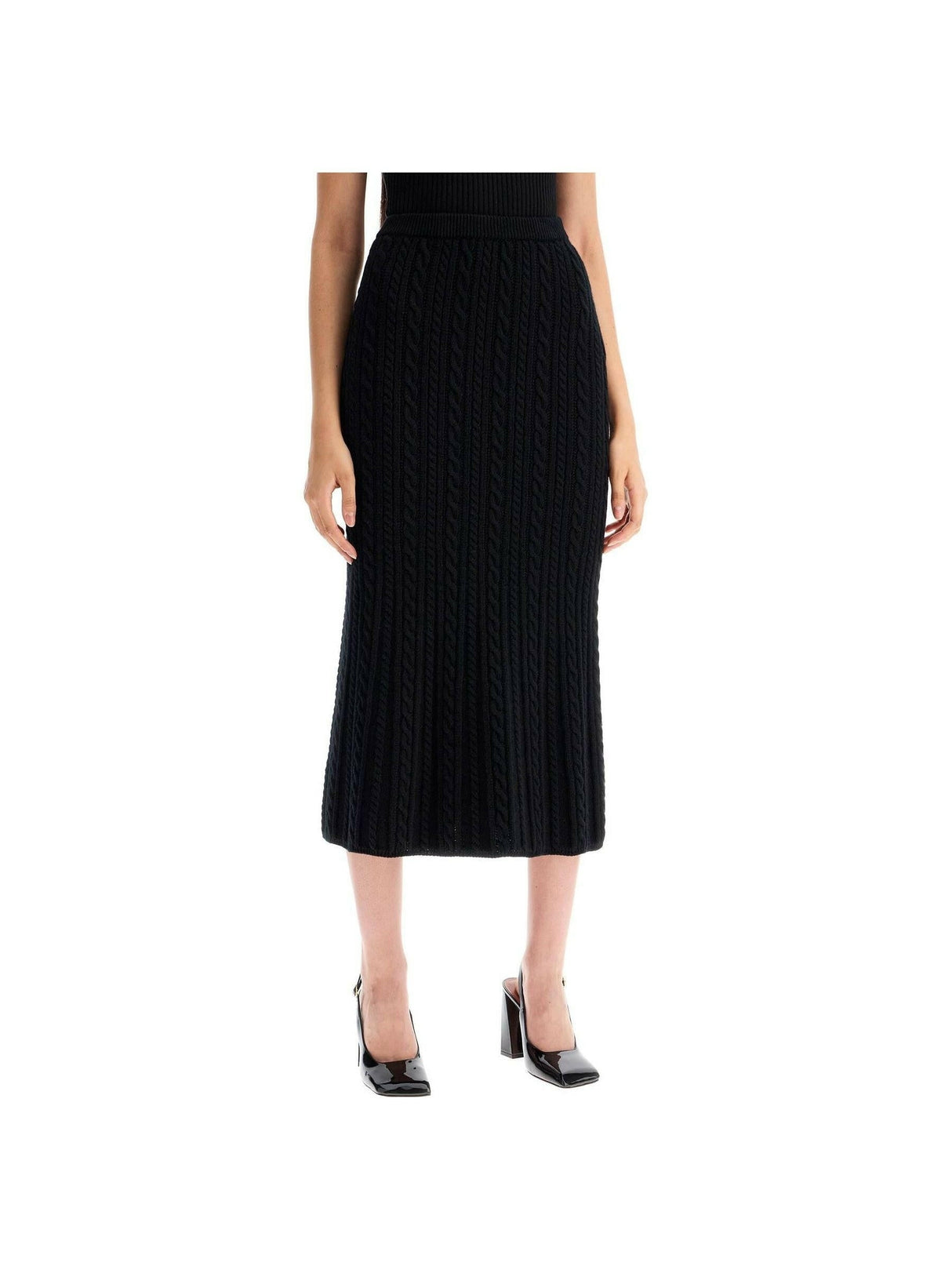 Knitted Wool Midi Skirt.