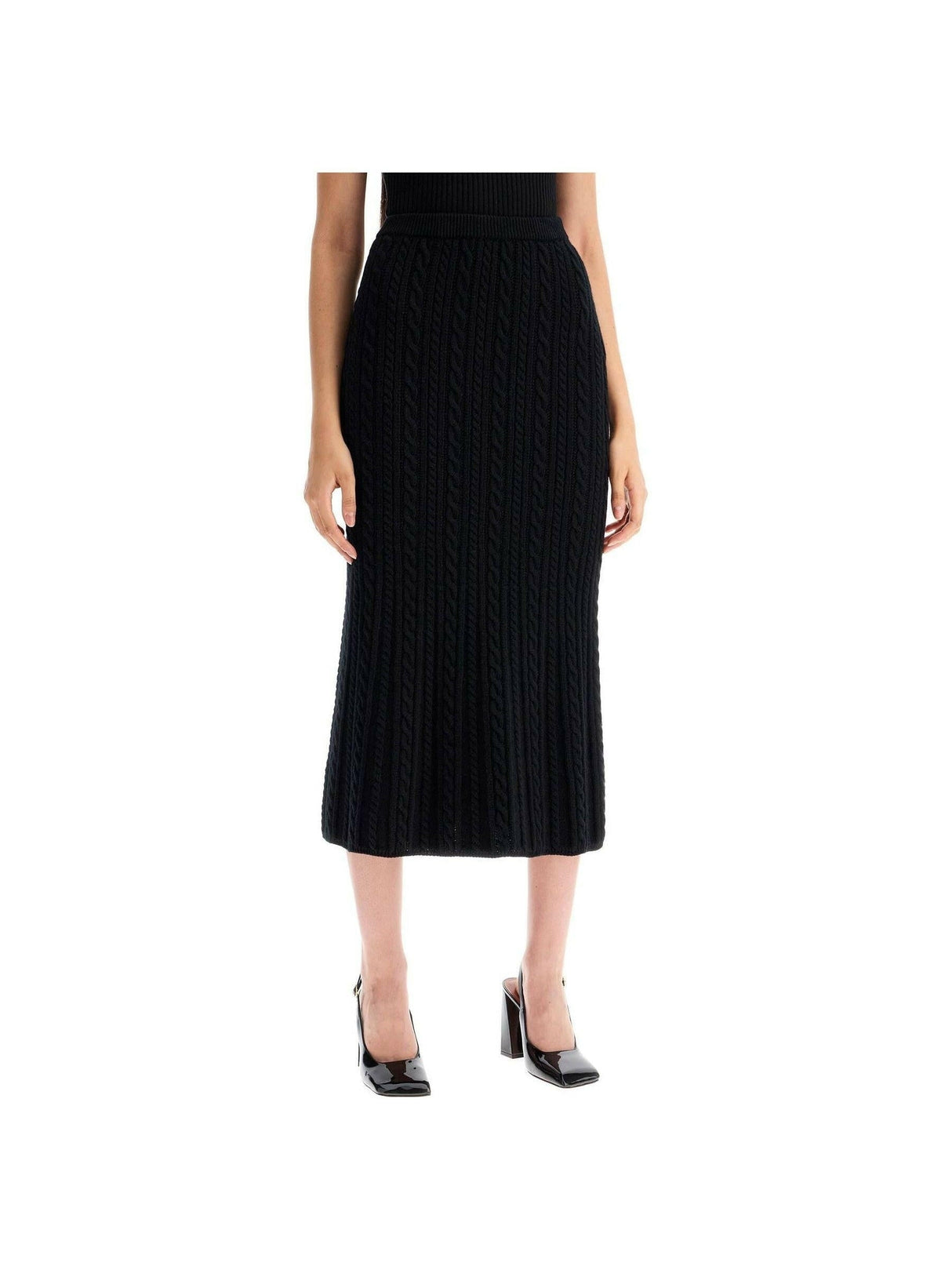 Knitted Wool Midi Skirt.