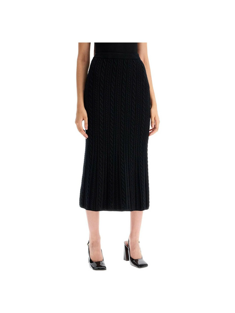 Knitted Wool Midi Skirt.