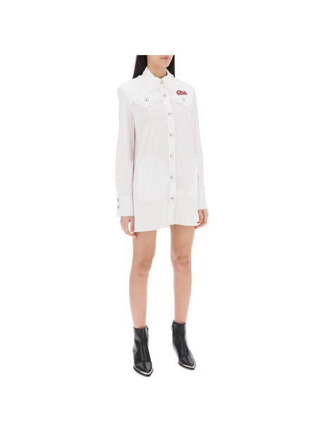 Logo Patch Cotton Poplin Mini Dress - Women > Clothing > Dresses > Mini