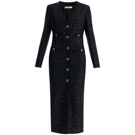 Midi Tweed Dress With Sequins.