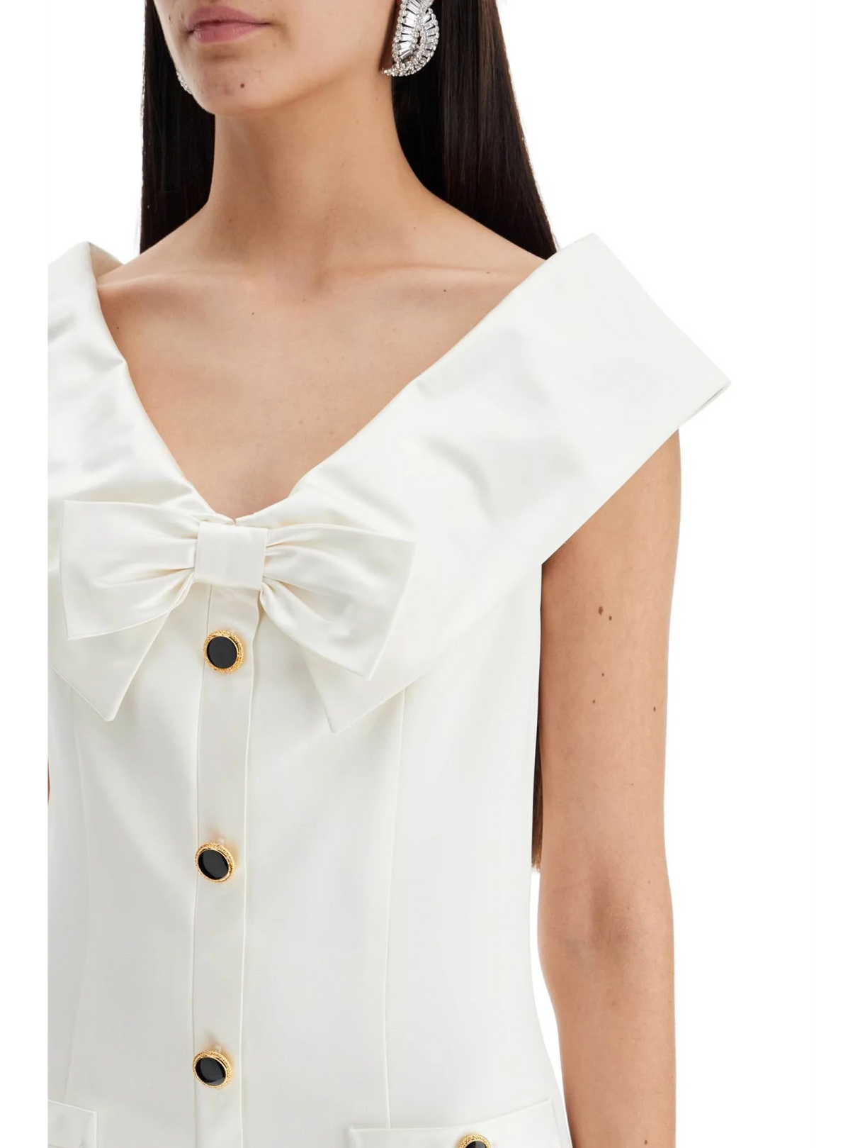 Mini Cady Dress with Collar-Alessandra Rich-JOHN JULIA