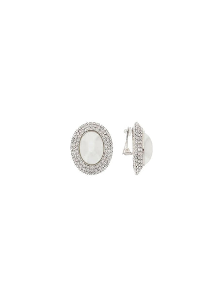 Oval Earrings With Pearl And Crystals ALESSANDRA RICH JOHN JULIA.