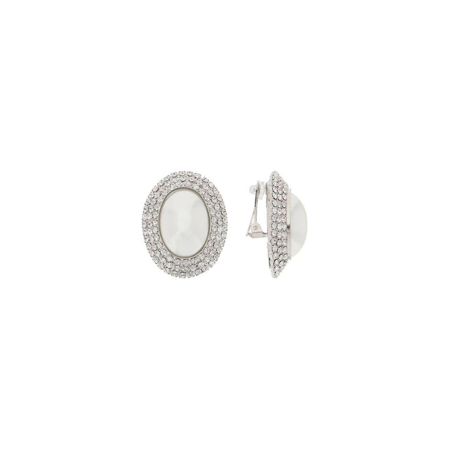 Oval Earrings With Pearl And Crystals ALESSANDRA RICH JOHN JULIA.