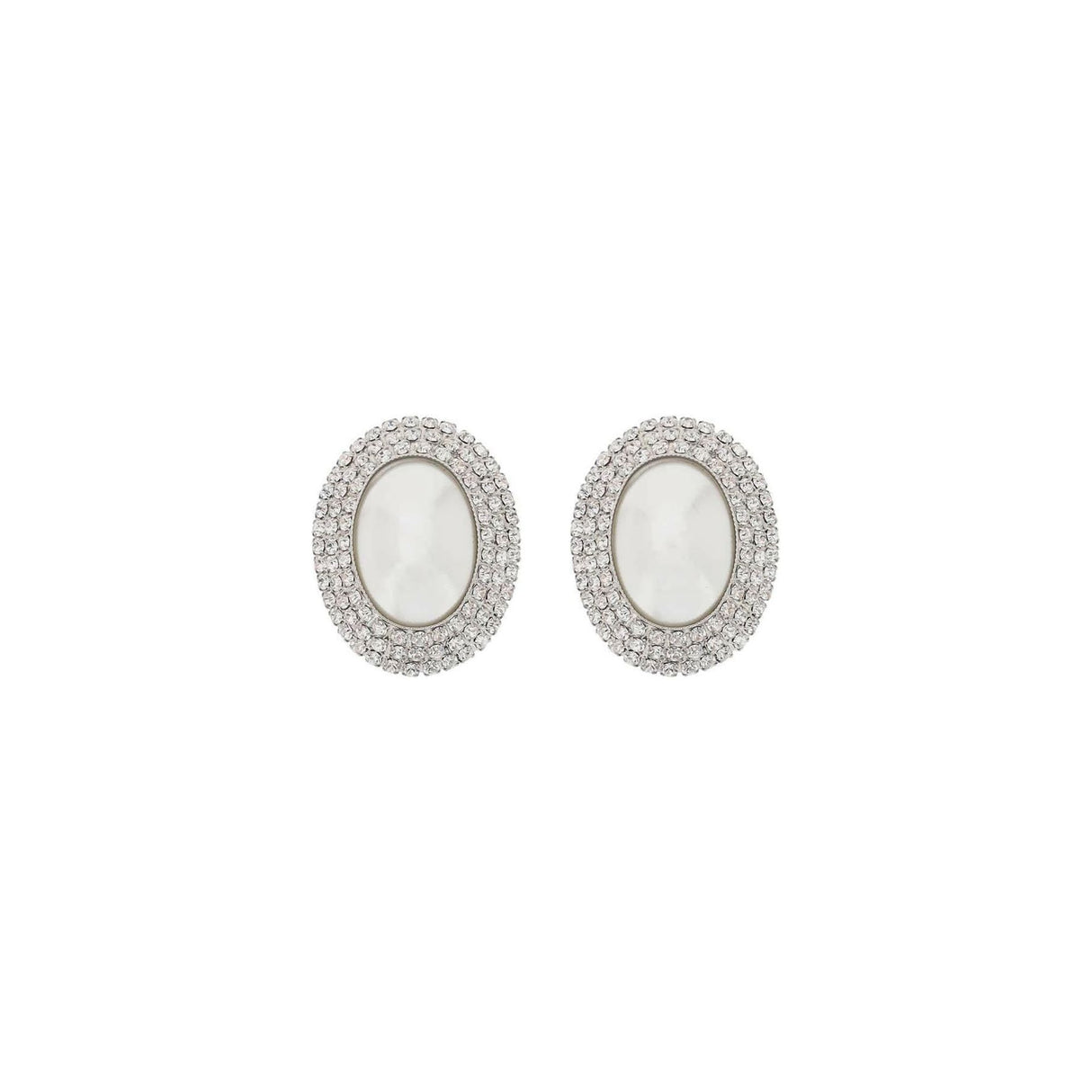 Oval Earrings With Pearl And Crystals ALESSANDRA RICH JOHN JULIA.