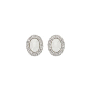 Oval Earrings With Pearl And Crystals ALESSANDRA RICH JOHN JULIA.