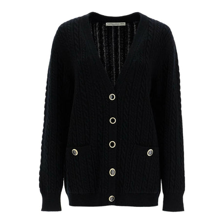 Oversized Wool Cable Knit Cardigan.