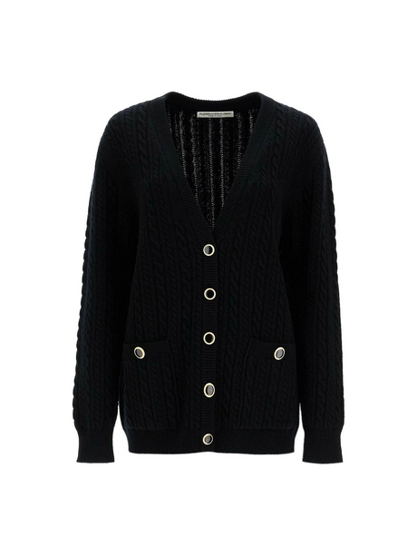 Oversized Wool Cable Knit Cardigan.