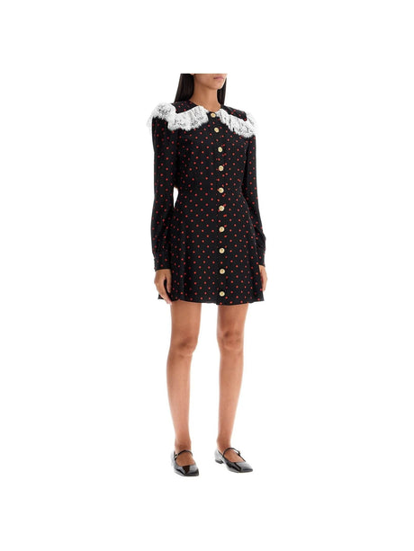 Polka Dot Silk Mini Dress-Alessandra Rich-JOHN JULIA