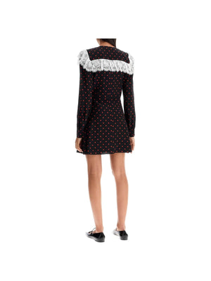 Polka Dot Silk Mini Dress-Alessandra Rich-JOHN JULIA