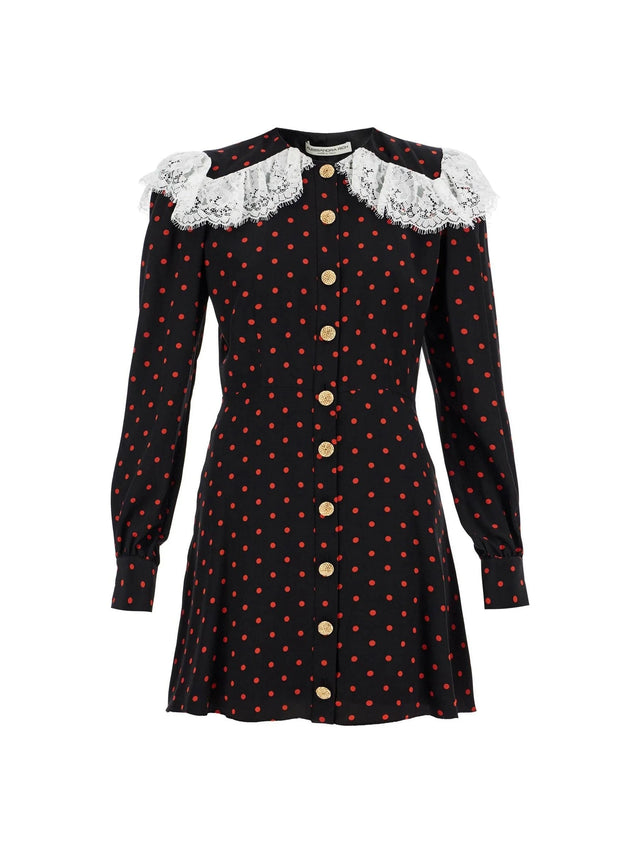 Polka Dot Silk Mini Dress-Alessandra Rich-JOHN JULIA