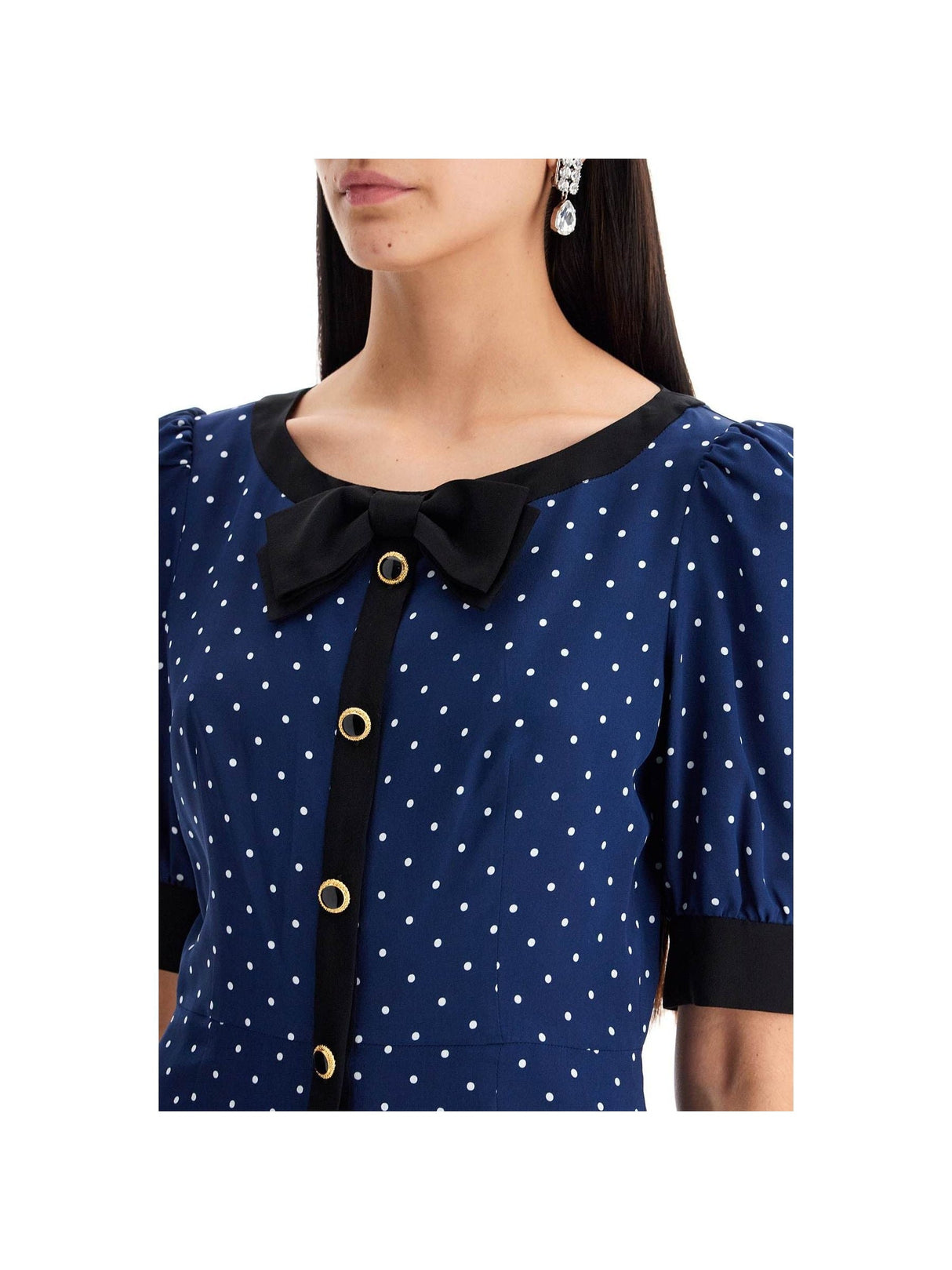 Polka Dot Silk Georgette Mini Dress - Women > Clothing > Dresses > Mini