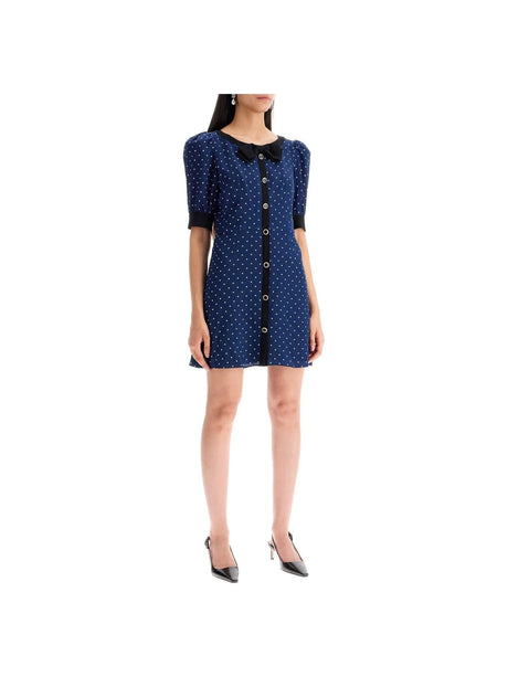 Polka Dot Silk Georgette Mini Dress - Women > Clothing > Dresses > Mini