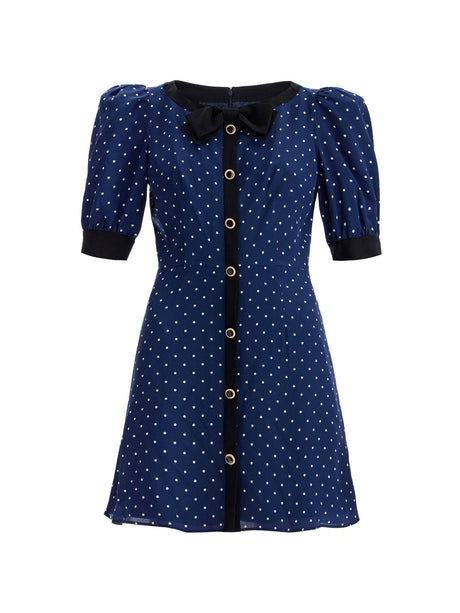 Polka Dot Silk Georgette Mini Dress - 34 - Women > Clothing > Dresses > Mini