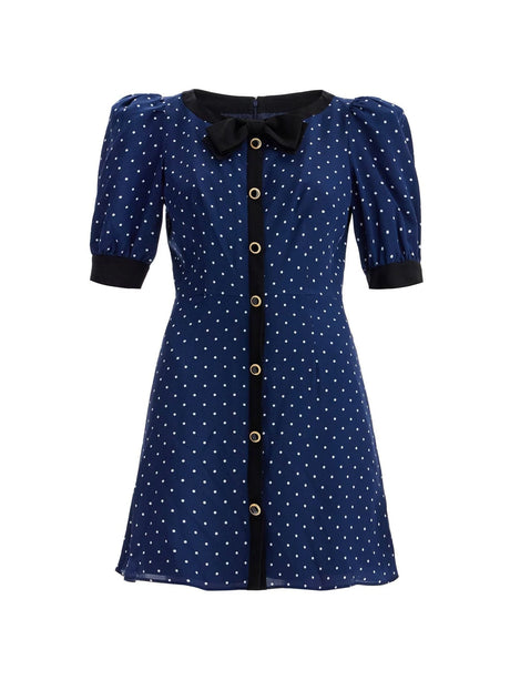 Polka Dot Silk Georgette Mini Dress - 34 - Women > Clothing > Dresses > Mini