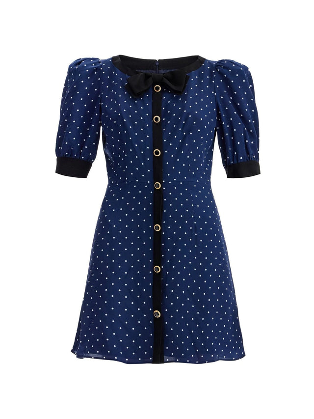 Polka Dot Silk Georgette Mini Dress - 34 - Women > Clothing > Dresses > Mini