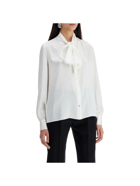 Silk Lavallière Neck-Tie Blouse.