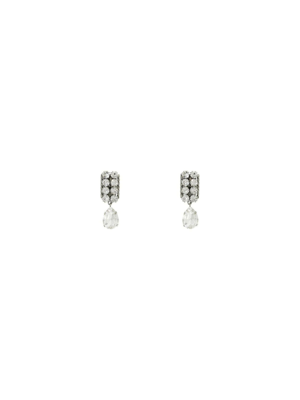 ALESSANDRA RICH-Small Crystal Pendant Earrings-JOHN JULIA