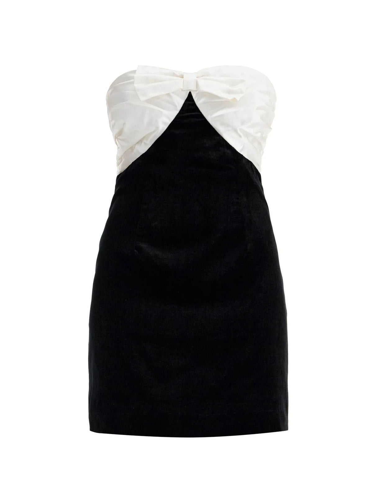 Velvet Bow Accent Mini Dress-Alessandra Rich-JOHN JULIA