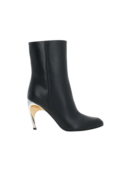 Armadillo Smooth Leather Ankle Boots-ALEXANDER MCQUEEN-JOHN JULIA