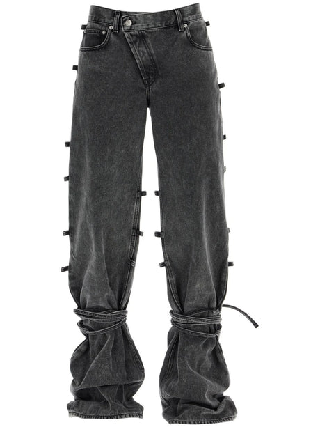 Baggy Jeans With Knotted Detail