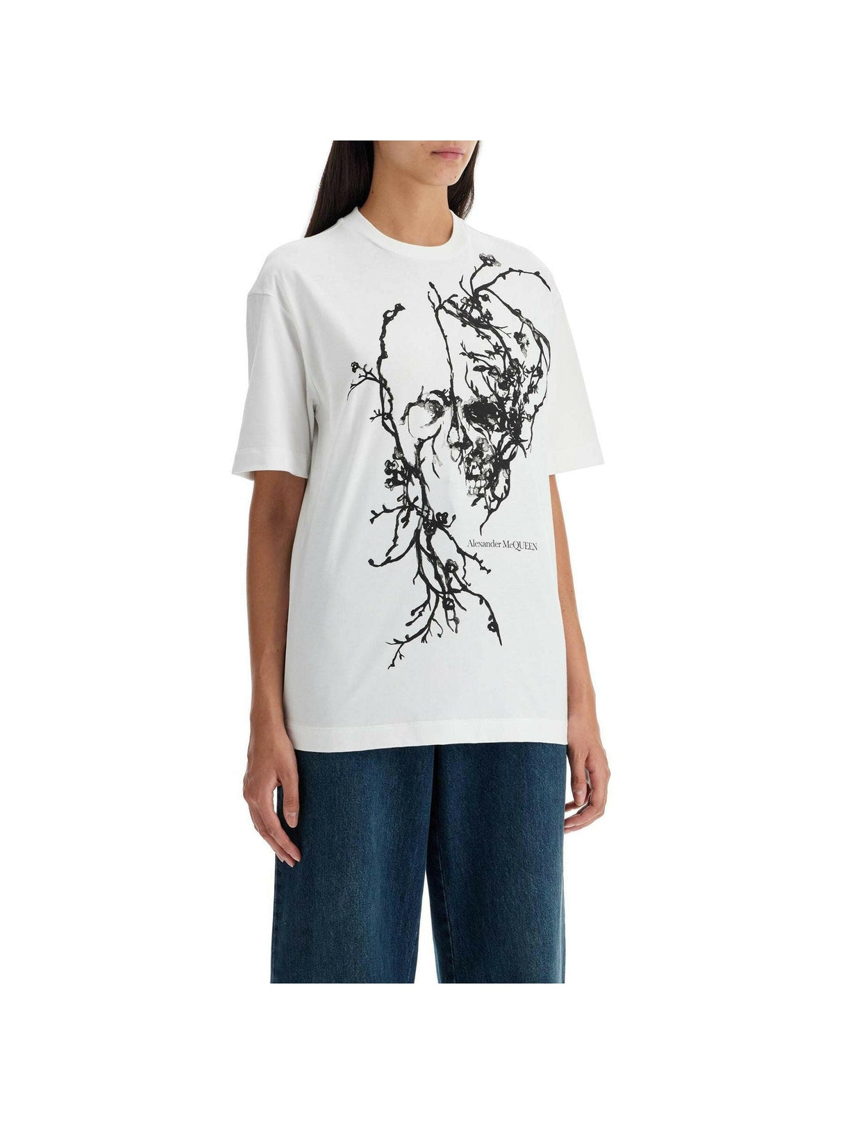 ALEXANDER MCQUEEN-Blossom Skull Oversized T-shirt-JOHN JULIA