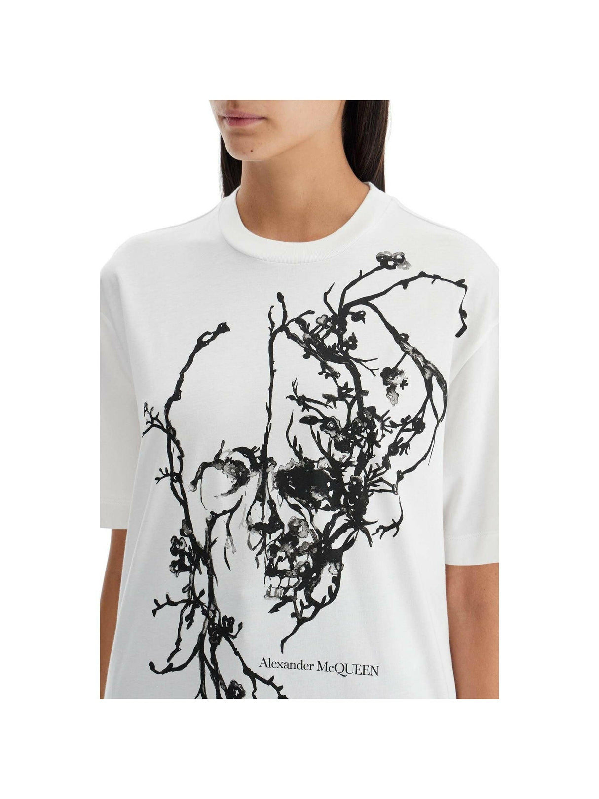 ALEXANDER MCQUEEN-Blossom Skull Oversized T-shirt-JOHN JULIA