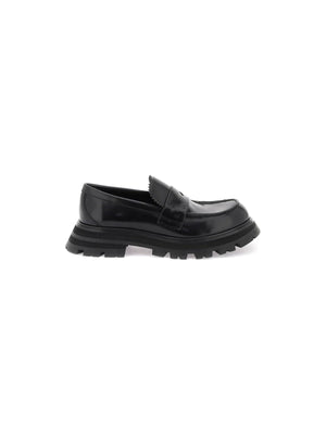 ALEXANDER MCQUEEN-Brushed Leather Wander Moccasins-JOHN JULIA