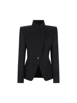 Cavalry Twill Spliced Jacket-ALEXANDER MCQUEEN-JOHN JULIA