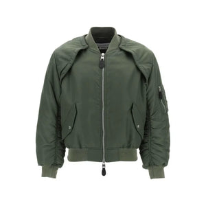 Convertible Bomber Jacket In Nylon Satin ALEXANDER MCQUEEN JOHN JULIA.