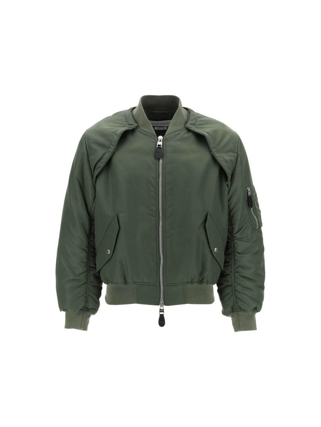 Convertible Bomber Jacket In Nylon Satin ALEXANDER MCQUEEN JOHN JULIA.