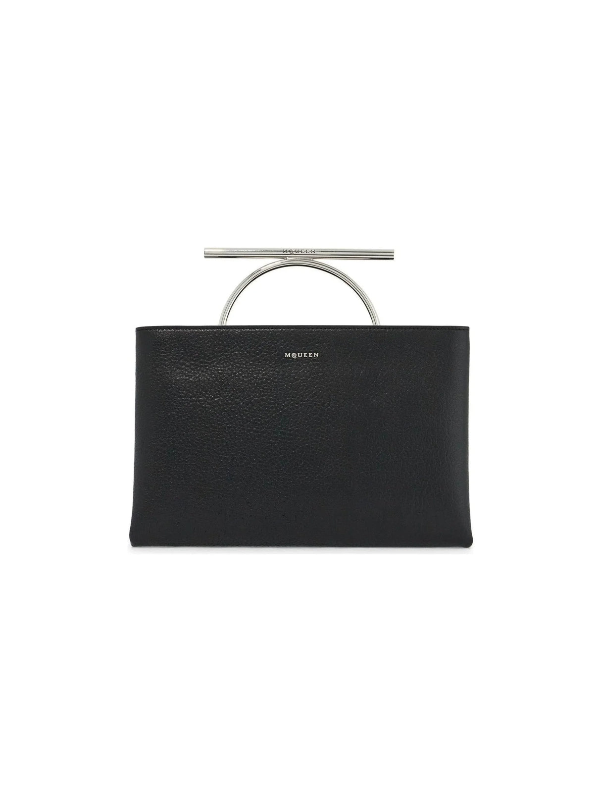 Cross-Bar Leather Clutch-Alexander McQueen-JOHN JULIA