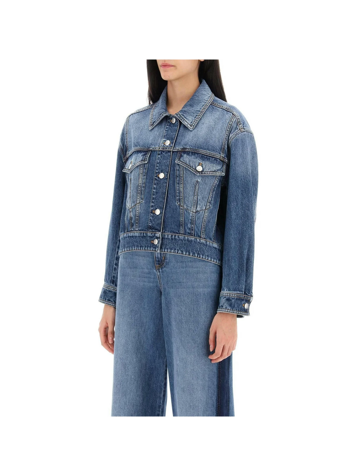 Denim Cocoon Jacket ALEXANDER MCQUEEN JOHN JULIA.