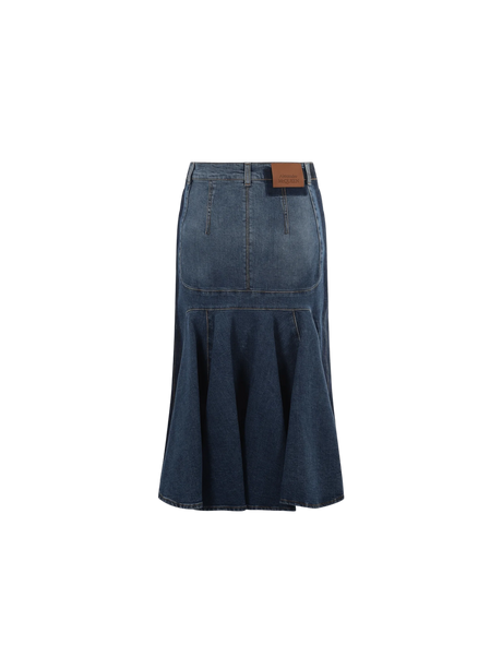 Denim Skirt-ALEXANDER MCQUEEN-JOHN JULIA