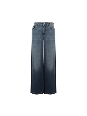 Denim Wide-leg Jeans-ALEXANDER MCQUEEN-JOHN JULIA