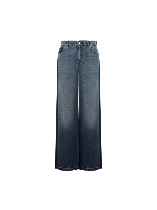 Denim Wide-leg Jeans-ALEXANDER MCQUEEN-JOHN JULIA