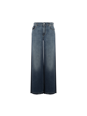 Wide-Leg Denim Jeans-Alexander McQueen-JOHN JULIA