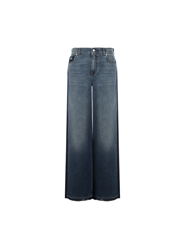 Wide-Leg Denim Jeans-Alexander McQueen-JOHN JULIA