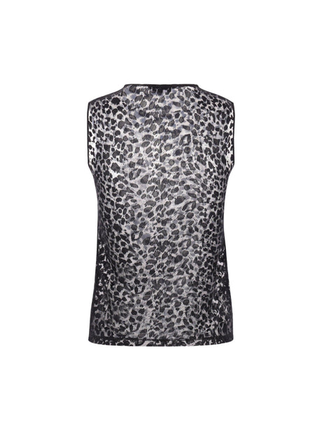 Devoré Jersey Sleeveless Top-ALEXANDER MCQUEEN-JOHN JULIA