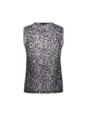 Devoré Jersey Sleeveless Top-ALEXANDER MCQUEEN-JOHN JULIA