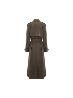 Double-breasted Gabardine Trench Coat-ALEXANDER MCQUEEN-JOHN JULIA