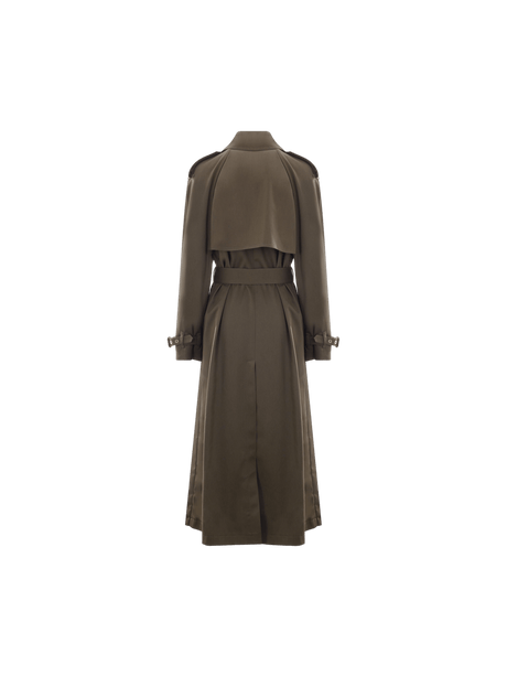 Double-breasted Gabardine Trench Coat-ALEXANDER MCQUEEN-JOHN JULIA